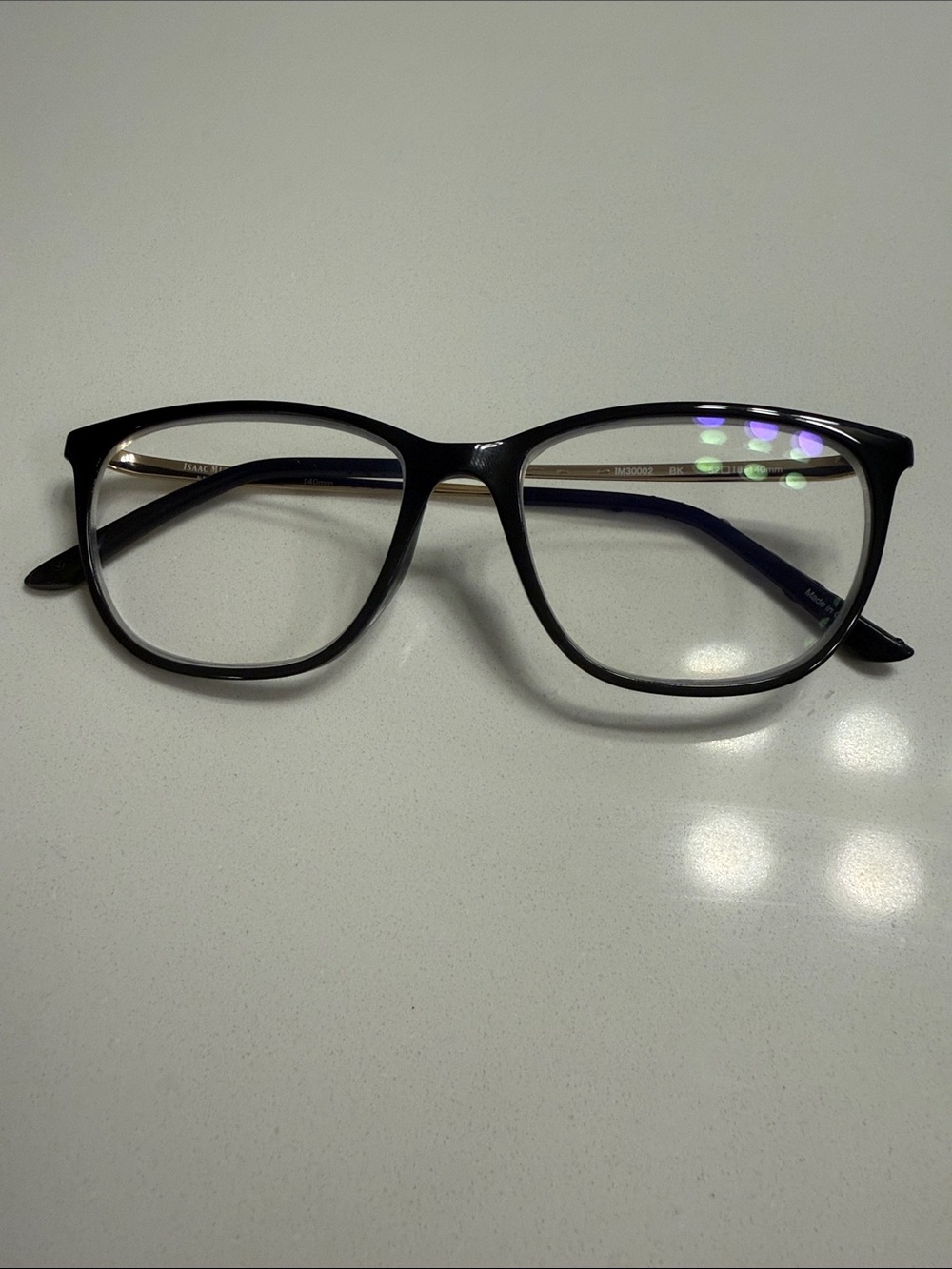 Isaac Mizrahi Black and Gold Rectangular Eyeglasses